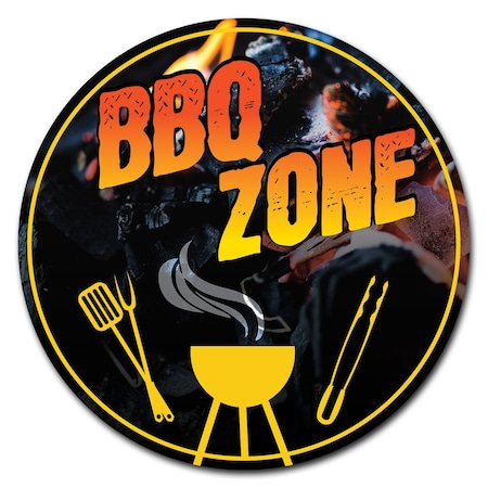 Signmission Farmers Market Bbq Zone Circle Corrugated Plastic Sign, C-24-CIR-BBQ Zone C-24-CIR-BBQ Zone